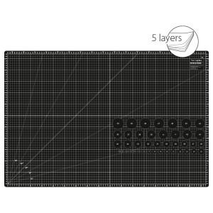Self-healing cutting mat, medium 90x60 cm, black